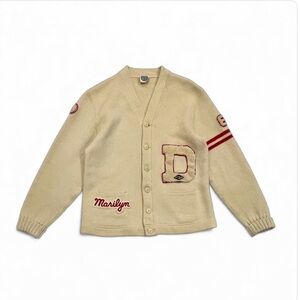 Vintage 1964 High School Letterman Cardigan Sweater Size Medium